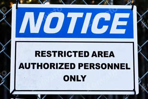 Preview: Closeup of a Notice Restricted Area, Authorized Personnel sign