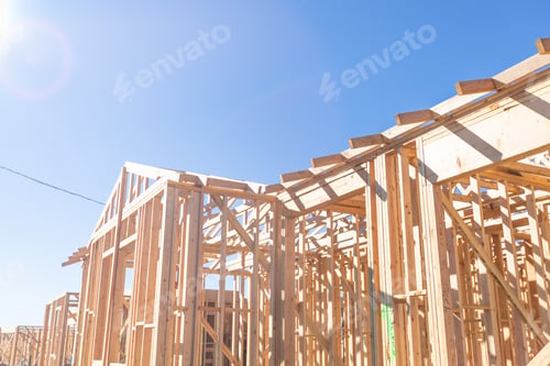 Preview: Wood Home Framing Abstract At Construction Site