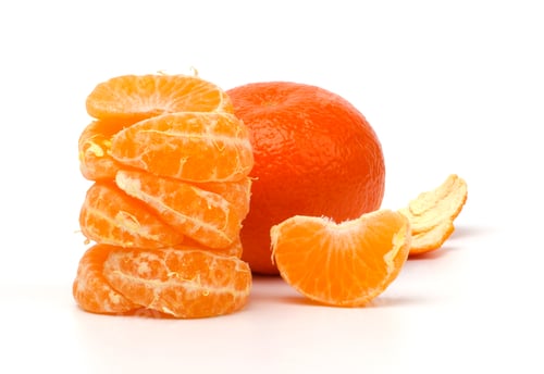 Preview: Ripe tangerines isolated on white background