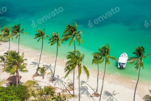 Preview: Paradise beach on tropical island. Ang Thong National Marine Park. Top view
