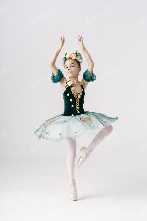 Preview: Ballerina girl fairytale beauty on white background