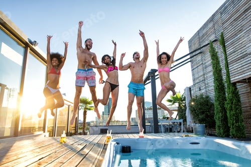 Preview: Friends partying on a rooftop