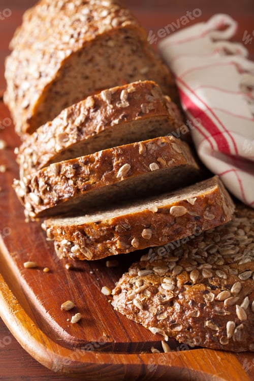 Preview: healthy whole grain bread with carrot and seeds