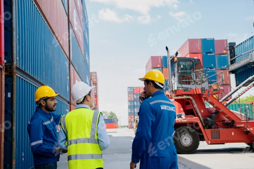 Preview: Foreman control loading Containers box to truck for Logistic Import Export.