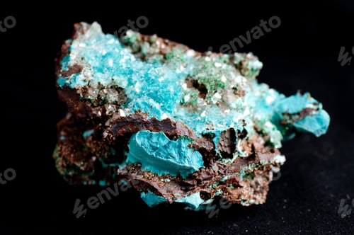 Preview: rosasite and calcite mineral sample