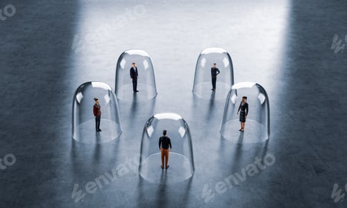 Preview: People meet from behind glassy protection. Social distancing