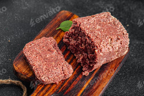 Preview: spam ham fresh luncheon canned meat meal food snack on the table copy space foodbackground rustic
