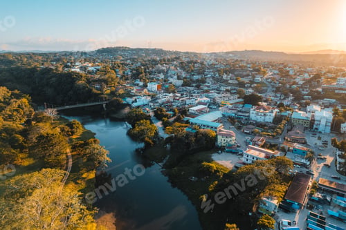 Preview: Aerial view of San Ignacio alongside the Macal River