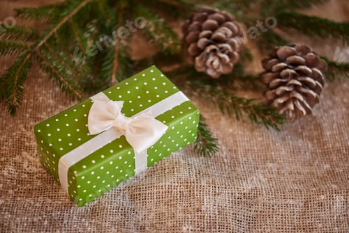 Preview: Shot of wrapped Christmas gift
