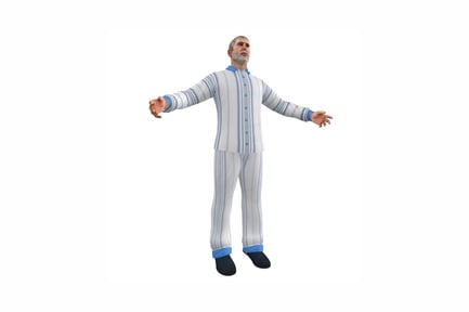 Preview: Man in striped pajamas with outstretched arms