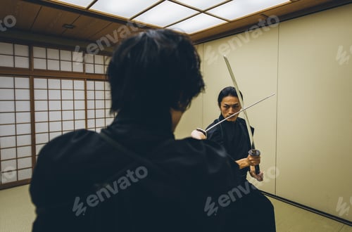 Preview: Samurai training in a traditional dojo, in Tokyo