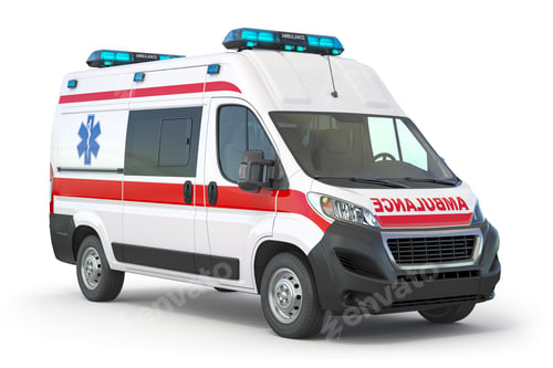 Preview: Ambulance car isolated on white.