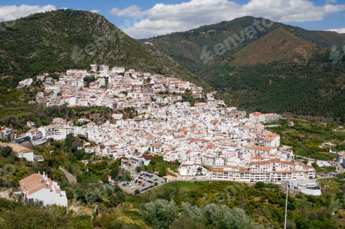 Preview: Scenic view of a typical Andalusian mountain village of Ojen in Spain