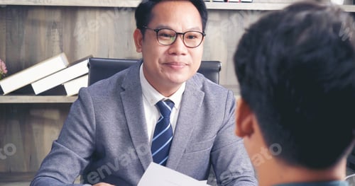 Preview: Job HR applicants having an interview with Human resource manager jobs interviewing