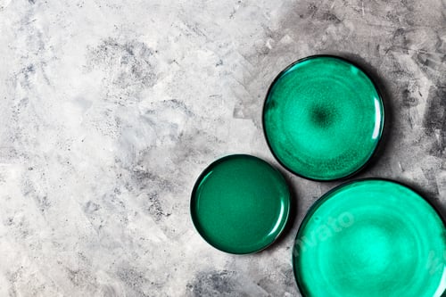 Preview: Different Ceramic Empty Blue Plates