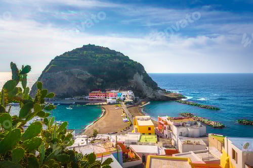 Preview: Ischia Island, Sant Angelo village, beach and islet. Campania, Italy.