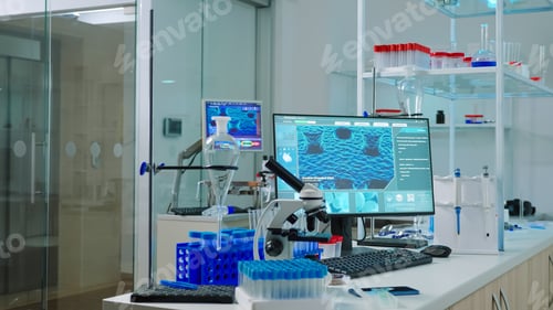 Preview: Interior of modern science laboratory with no people