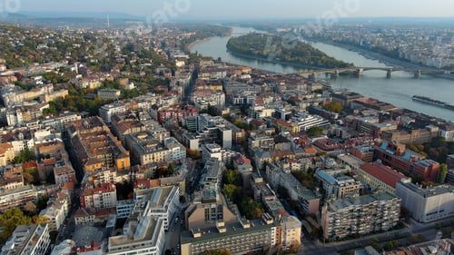 Preview: Morning light, Establishing Aerial View Shot of Budapest, Hungary