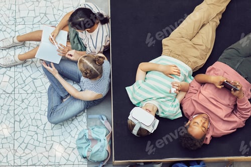 Preview: Modern Kids Relaxing in School Lounge