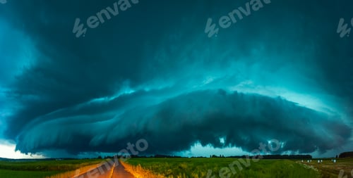 Preview: Supercell storm clouds with intense tropic rain