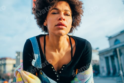 Preview: Stylish Woman Posing in Urban City Location