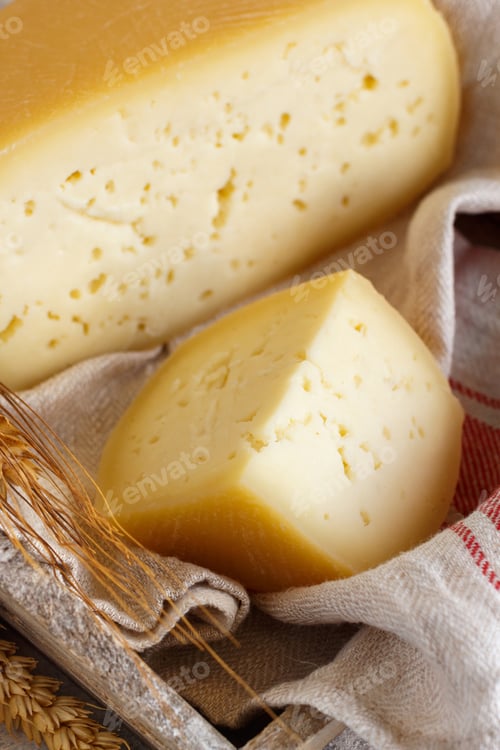 Preview: Pieces of fresh homemade italian cheese