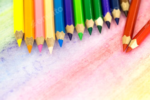 Preview: Large colored pencils close-up