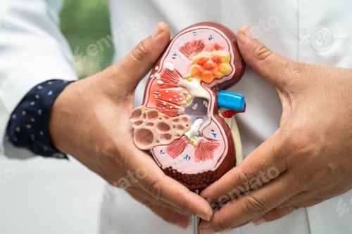 Preview: Kidney disease, Chronic kidney disease ckd, Doctor hold model to study and treat in hospital.