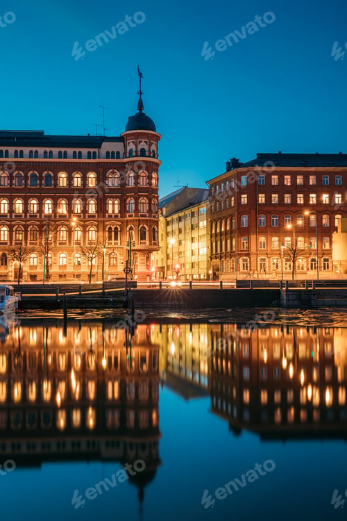 Preview: Helsinki, Finland. Crossroad Of Pohjoisranta And Kirkkokatu Stre