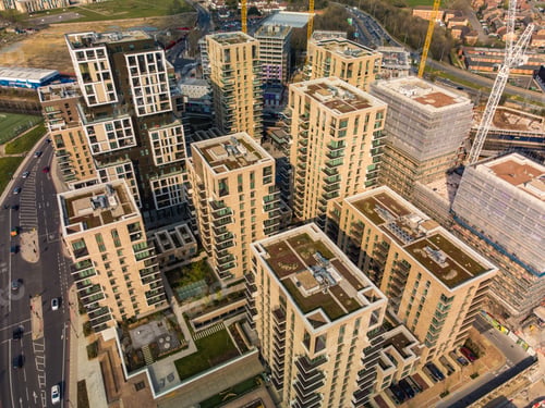 Preview: Aerial drone panoramic image of Kidbrooke Village, London