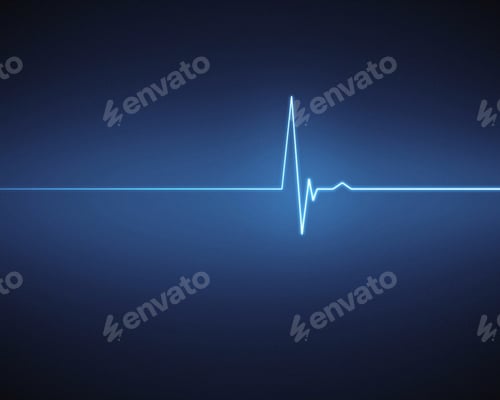 Preview: Blue Ecg Heartbeat On Black Background
