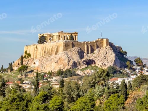 Preview: Sunny daytime view of Acropolis hill in Athens