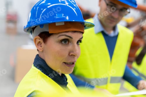 Preview: Focused Female Engineer Discussing Project