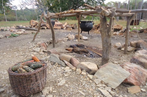 Preview: Native American Indigenous people Ganatastwi tribe outdoor exhibit Frontier Culture Museum 1730s
