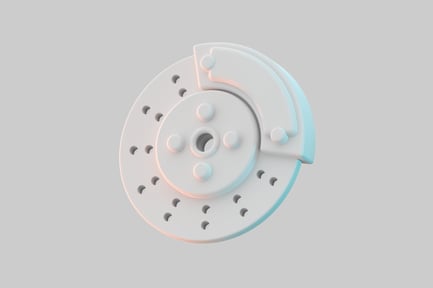 Preview: White car brake disc assembly
