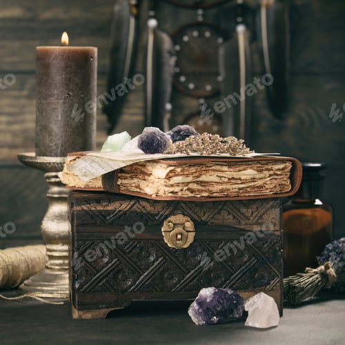Preview: Vintage Chest with Journal and Candlelight Ambiance