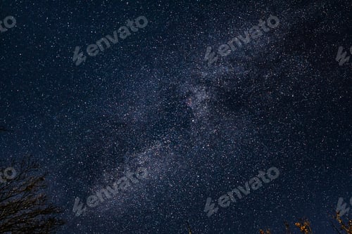Preview: Night sky with stars and Milky Way galaxy in outer space, universe background