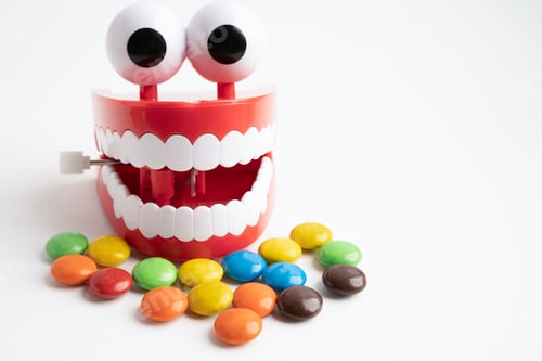 Preview: Sweet food and candy It cause tooth decay and root inflammation.