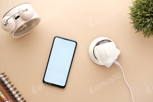 Preview: smart phone and CCTV security camera on table
