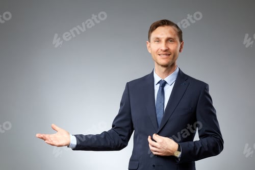 Preview: Businessman Presenting Copy Space