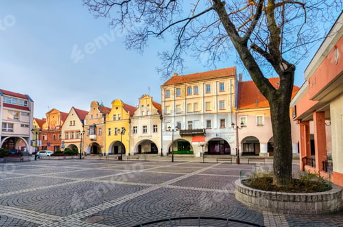 Preview: Jawor, Poland. Old colorful houses on Rynek square