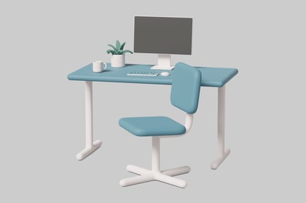 Preview: Modern computer desk and chair set