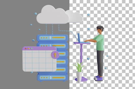 Preview: Cloud Server Optimization 3D Illustration