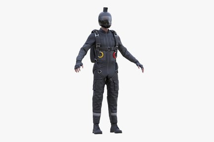 Preview: Skydiver with Parachute Pack