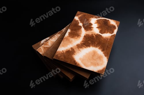 Preview: Handmade notebook, Made from natural dyed fabric and paper craft