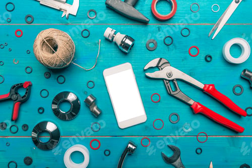 Preview: Plumbing DIY tutorial app smartphone mock up