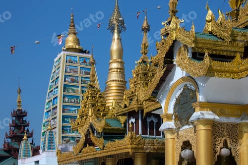 Preview: Temples in the Shwedagon Pagoda complex, (officially titled Shwedagon Zedi Daw)
