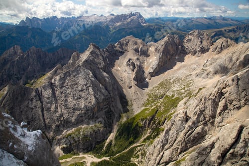 Preview: Panoramic view from the top of the Marmolada Glacier, Dolomites, South Tyrol, Italy.