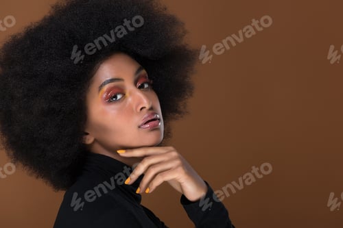 Preview: Beautiful african woman studio portraits, concept about lifestyle and beauty