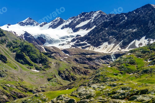 Preview: Passo Gavia, mountain pass in Lombardy, Italy, at summer